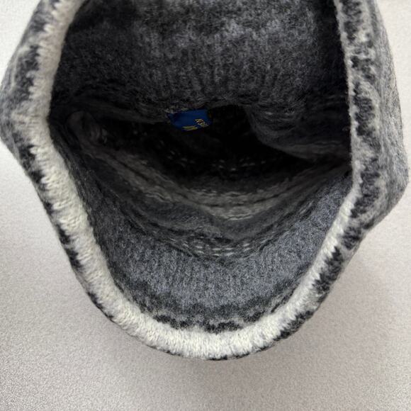 Polo Ralph Lauren Fair Isle Beanie Hat Grey Knit Outdoors Wool Blend Ski Classic - Picture 6 of 6